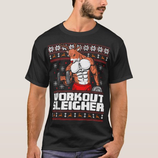 Brodolf Gym Workout Funny Ugly Christmas Rudolph T-shirt (Voorkant)