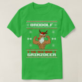 Brodolf: Red Nose Gainzder Gym Ugly Kerstmis T-shirt (Design voorkant)