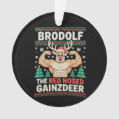 Brodolf Rode Neus Gainzdeer Rendier Kerst Fitness Ornament (voorkant)