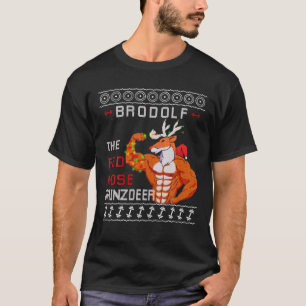 Brodolf The Red Nose Gainzder Gym Ugly Kerstmis T-shirt