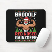 Brodolf The Red Nosed Gainzdeer Funny Christmas Gy Muismat (Met muis)