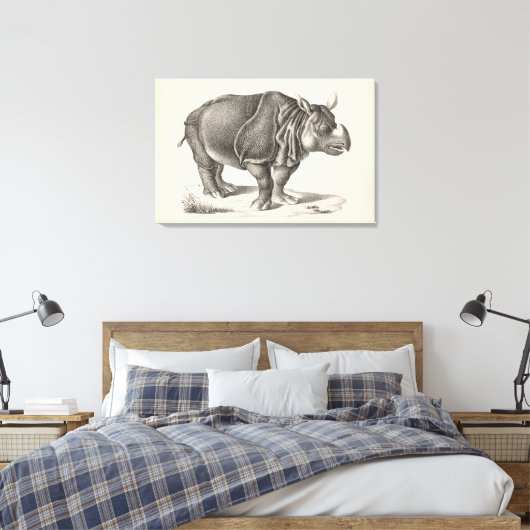 Brodtmann Rhinoceros Sketch Canvas Afdruk (Insitu (Slaapkamer))