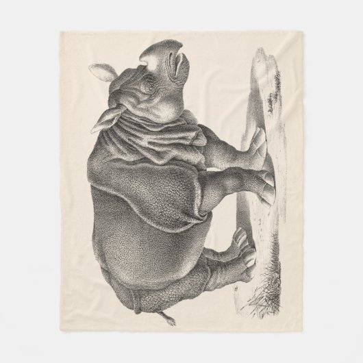 Brodtmann Rhinoceros Sketch Fleece Deken (Voorkant)