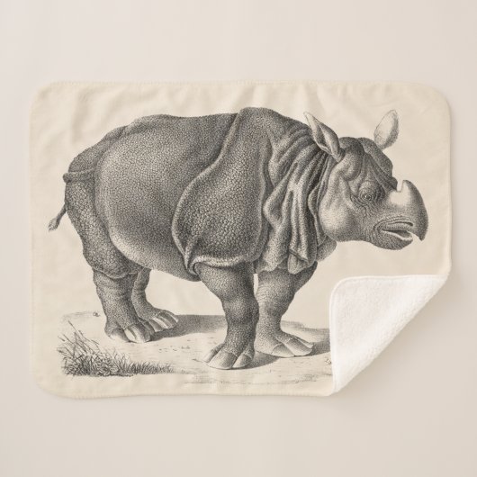 Brodtmann Rhinoceros Sketch Sherpa Deken (Voorkant (horizontaal))