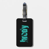 Brody Black en Blue Bagagelabel. Bagagelabel (Achterkant verticaal)