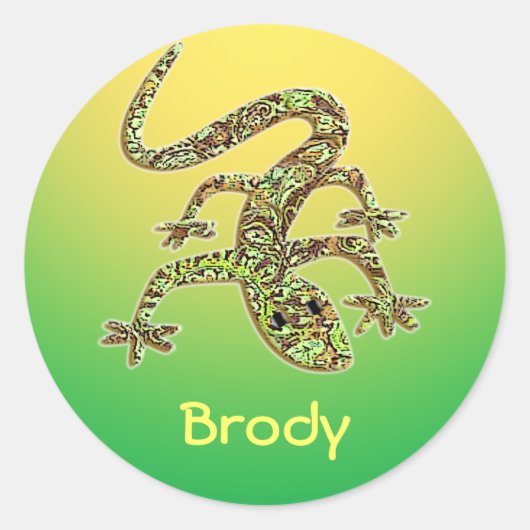 Brody Gecko / Salamander / Lizard Sticker 1 (Voorkant)