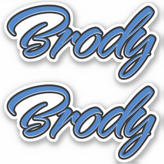 Brody Name blue Aufkleber Sticker Stickerset (Voorkant)