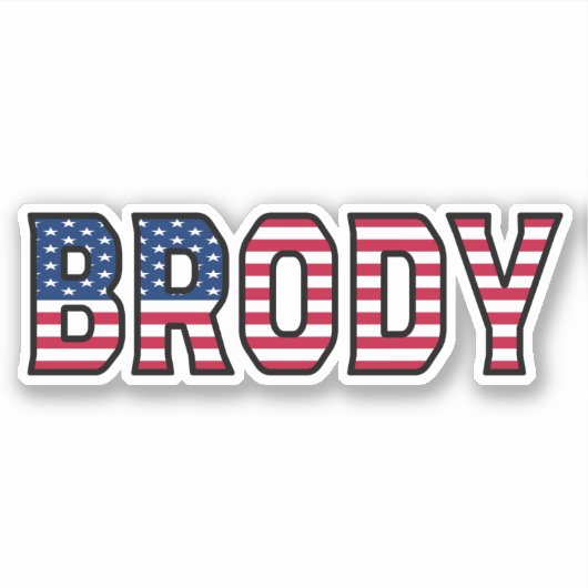Brody Name Vorname USA Sticker Stickerset (Voorkant)