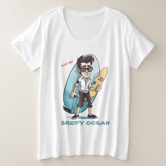 Brody Ocean Wavecrest Grote Maat T-shirt (Design voorkant)