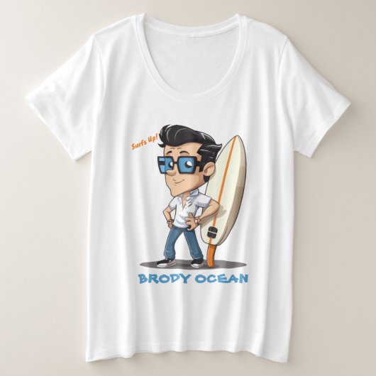 Brody Ocean Wavecrest Grote Maat T-shirt (Design voorkant)