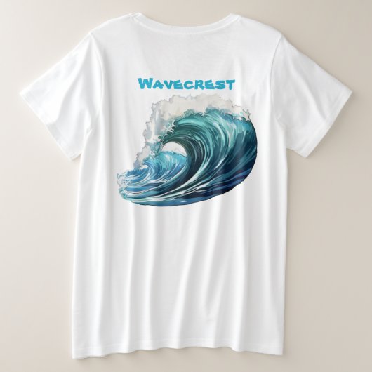 Brody Ocean Wavecrest Grote Maat T-shirt (Design achterkant)
