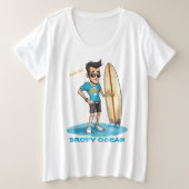 Brody Ocean Wavecrest Grote Maat T-shirt (Design voorkant)
