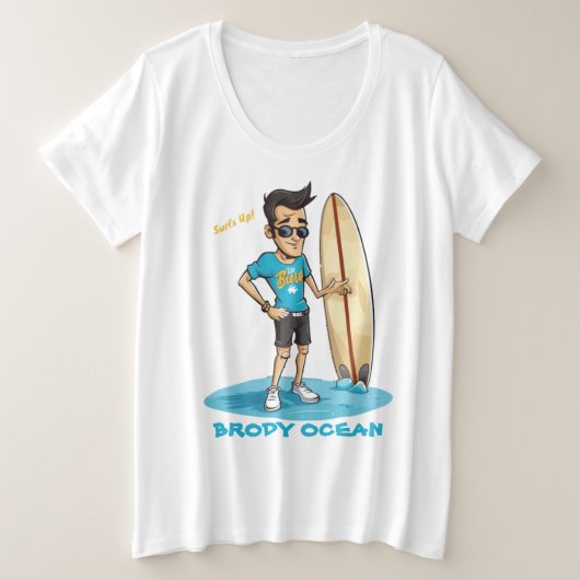 Brody Ocean Wavecrest Grote Maat T-shirt (Design voorkant)