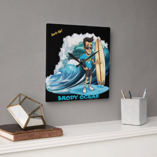 Brody Ocean Wavecrest Vierkante Klok