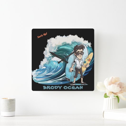 Brody Ocean Wavecrest Vierkante Klok (Huis)