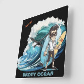 Brody Ocean Wavecrest Vierkante Klok (Hoek)