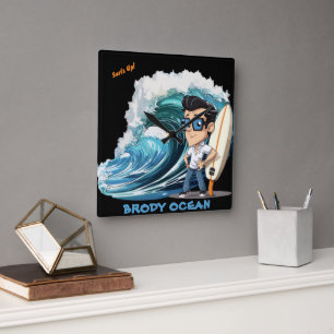Brody Ocean Wavecrest Vierkante Klok
