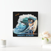 Brody Ocean Wavecrest Vierkante Klok (Huis)