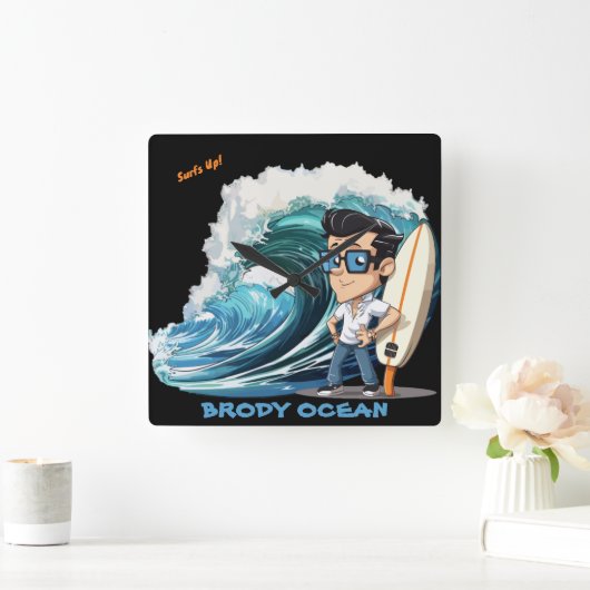 Brody Ocean Wavecrest Vierkante Klok (Huis)