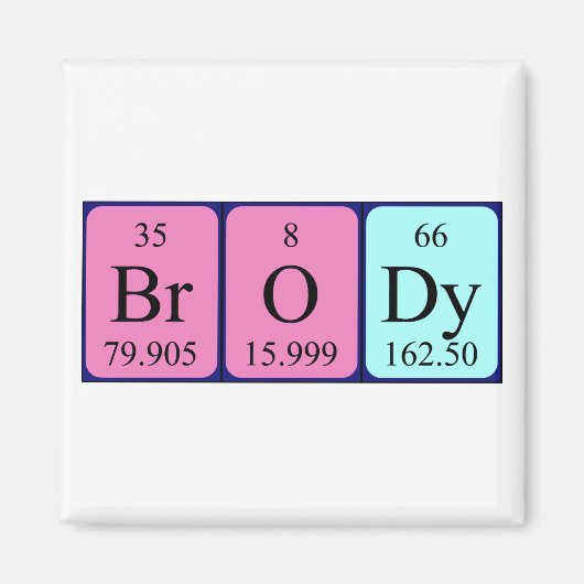 Brody periodiek table name magnet (Voorkant)