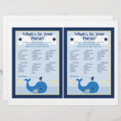 Brody Whale Nautical Baby shower Purse Game (Voorkant / Achterkant)