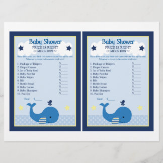 Brody Whale Nautical Price Game Baby shower