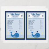 Brody Whale Nautical Price Game Baby shower (Voorkant / Achterkant)
