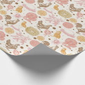Broeden Binnenkort kip bloemmotief Cadeaupapier (Hoek)