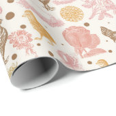 Broeden Binnenkort kip bloemmotief Cadeaupapier (Rol Hoek)