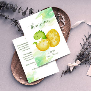 Broeden binnenkort schattig groene baby dinosaurus bedankkaart