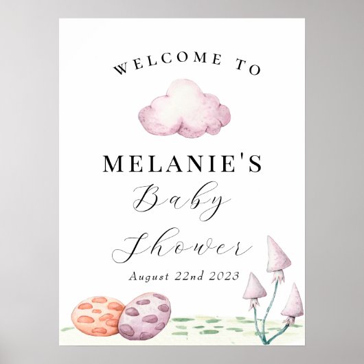 Broedende Drakeneieren Prehistorisch Baby shower Poster (Voorkant)