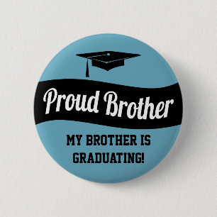 Broeder - Afstuderen Button zwart-wit