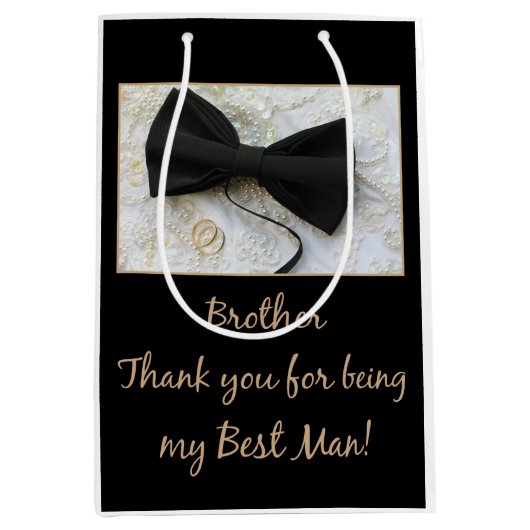 Broeder beste man bedankt medium cadeauzakje (Voorkant)