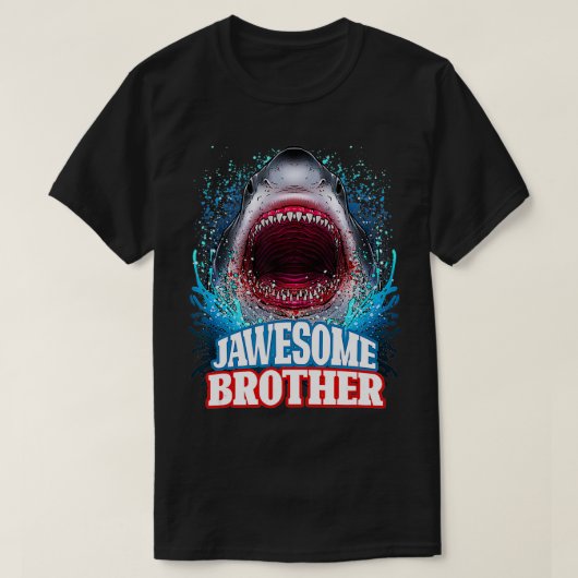 Broeder: Broeder met grote witte haai T-shirt (Design voorkant)