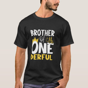 Broeder de heer One Derful Wonderful 1st Birthday T-shirt