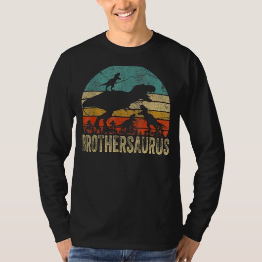 Broeder Dinosaurus Brothersaurus 3 Twee Kinder Chr T-shirt (Voorkant)