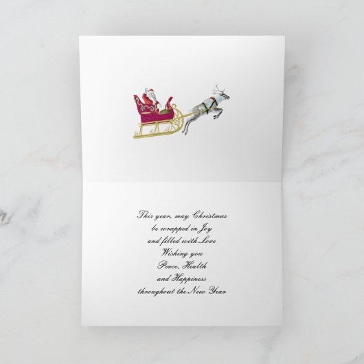 Broeder, een gouden en rode effect kerstkaart feestdagen kaart (Binnen)