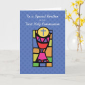 Broeder, eerste communiqué, beker en kaart (Gele Bloem)