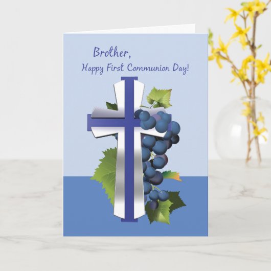 Broeder-eerste heilige gemeenschap, blauw- en zilv kaart (Gele Bloem)