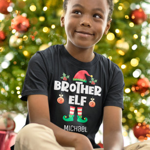 Broeder elf familie die de naam van de kerstman bi t-shirt