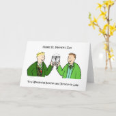 Broeder en broer in Law Happy St. Patrick's Day Kaart (Gele Bloem)