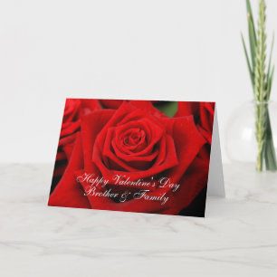 Broeder en familie Happy Valentijnsdag Rozen Feestdagen Kaart