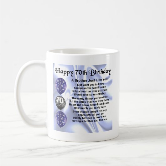 Broeder gedicht 70e verjaardag koffiemok (Links)