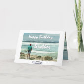 Broeder Happy Birthday - Man en oceaangolven Kaart (Achterkant)