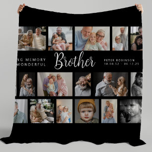 Broeder Herdenkingsdeken 18 Foto Collage Fleece Deken