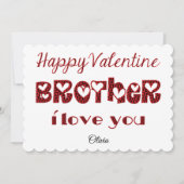 Broeder I love You Cute Cupid Typography Valentijn Feestdagenkaart (Voorkant)