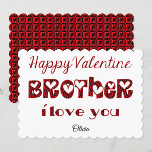 Broeder I love You Cute Cupid Typography Valentijn Feestdagenkaart