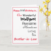 Broeder in de wet verjaardagskaart. 50ste man. Jon Kaart (Gele Bloem)