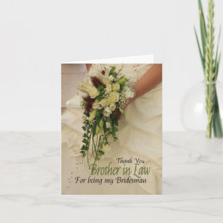 Broeder in Law Bridesman dank u Bedankkaart