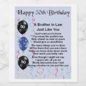 Broeder in Law Gedicht Flessenetiket 50e Verjaarda Wijn Etiket (Enkel label)